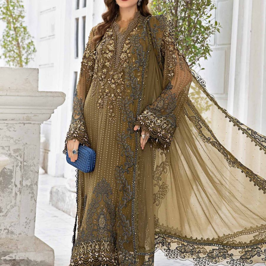 Maria B Luxury Chiffon Embroidery 3 Piece Unstitched