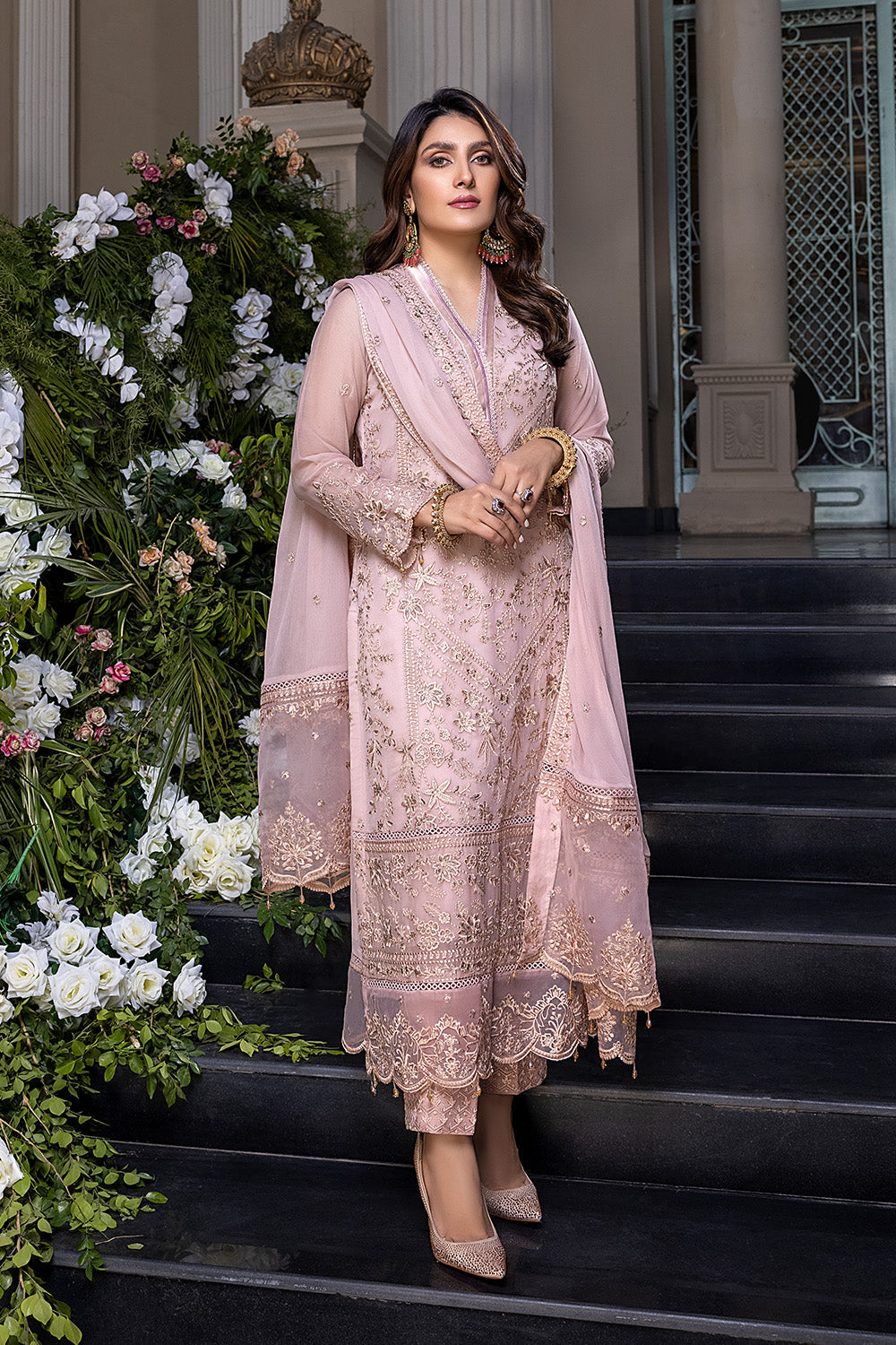 Azure luxury Chiffon Embroidered 3 Piece Unstitched