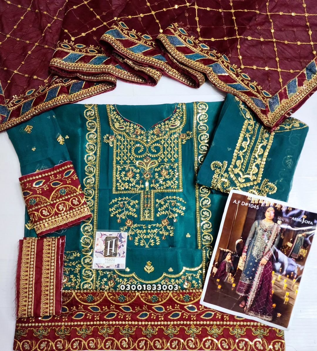 Asim Jofa Seagreen Formal Collection Chiffon